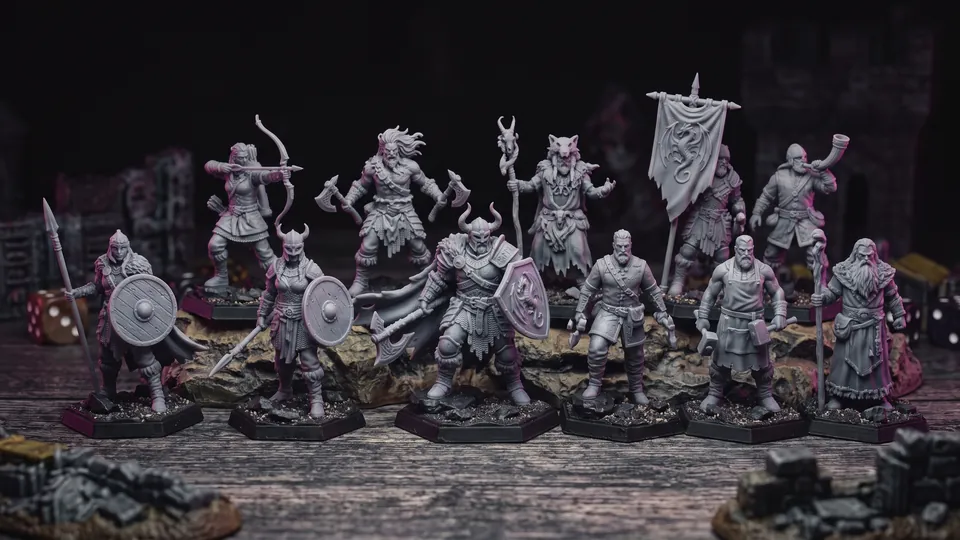 Batch of 10 × 28 mm miniatures