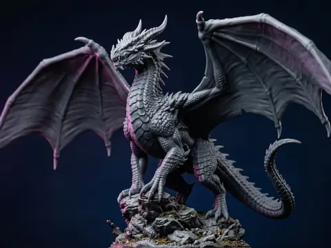 Highly detailed resin-printed dragon, ready to ship
