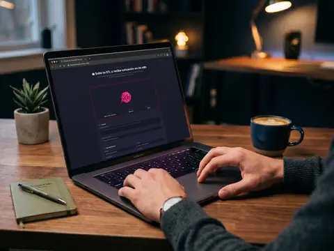 Person uploading an STL file from a laptop